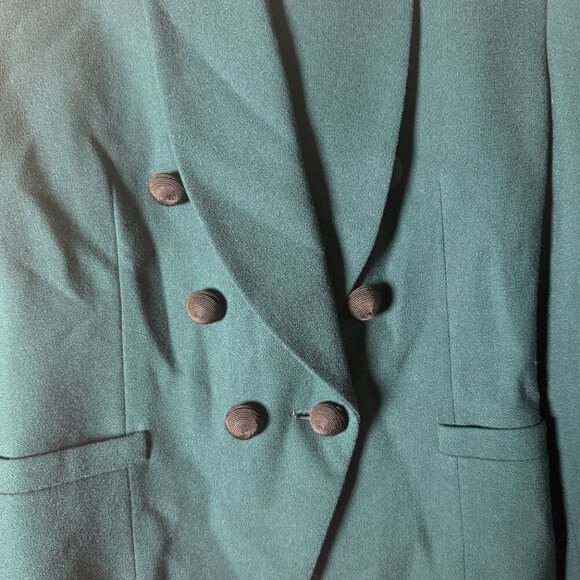 Linda Allard Ellen Tracy Green 100% Wool Suit Jacket Sz Petite 6, Skirt Sz 4 - Picture 5 of 14